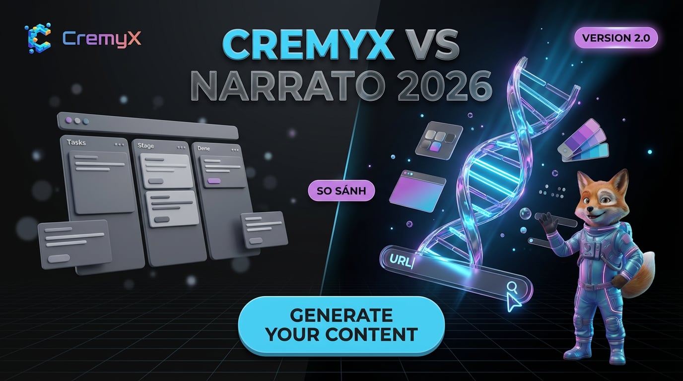 CremyX vs Narrato: So Sánh 2026 | Brand DNA vs Content Workspace