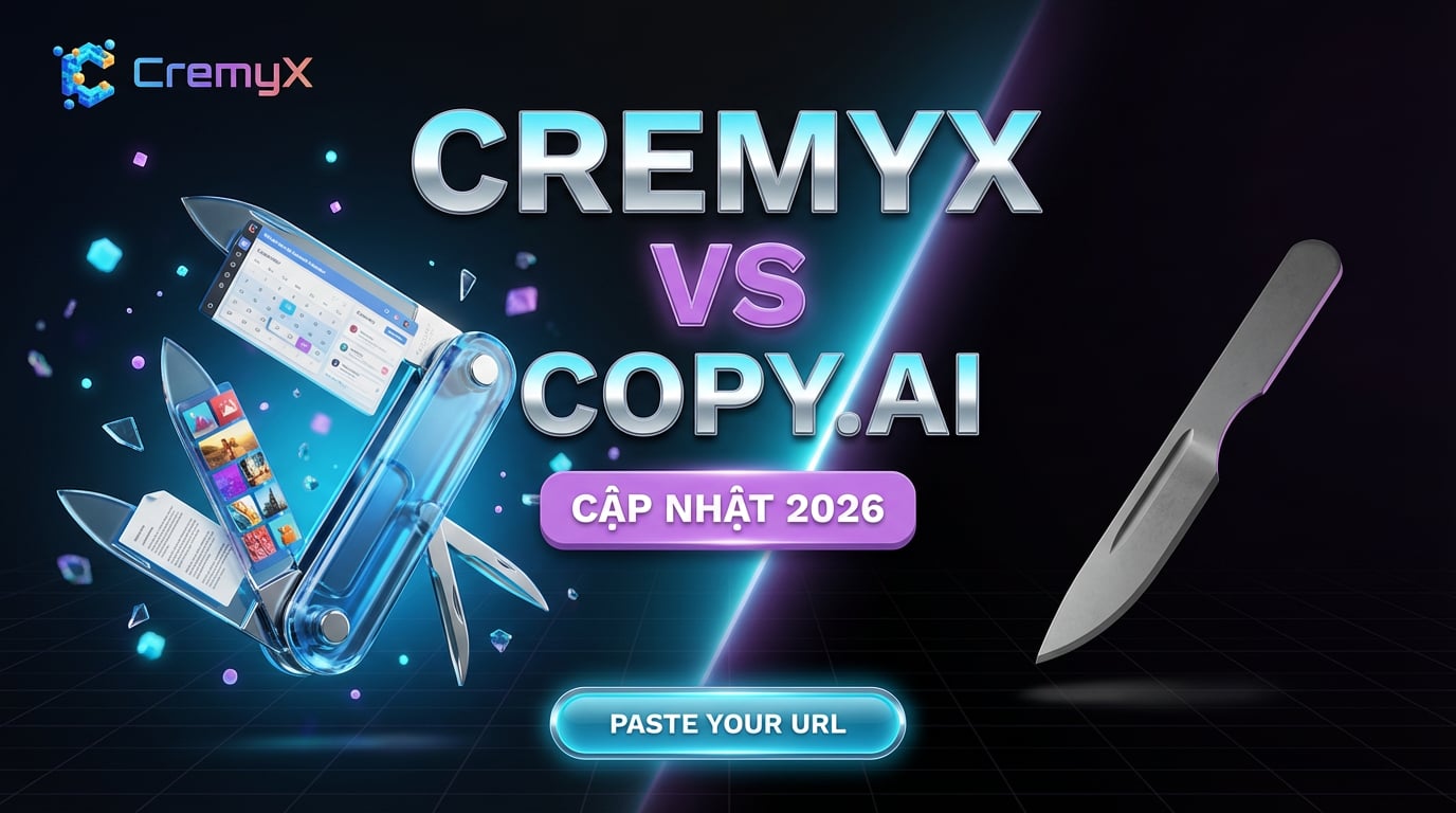 CremyX vs Copy.ai: AI viết bài vs Marketing toàn diện 2026